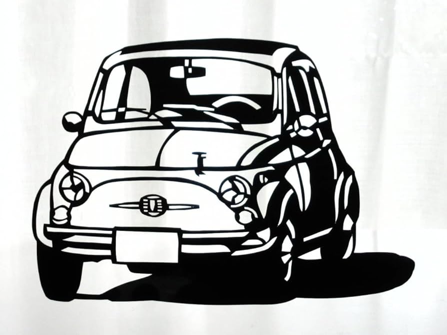 Amazon.co.jp: フィアット500Fチンクエチェント切り絵FIAT